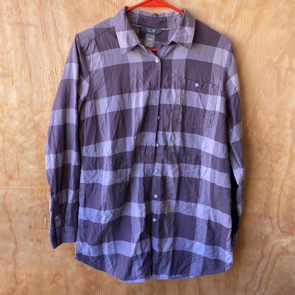 Mountain Hardwear Purple Plaid Long Sleeve Tunic Shirt Dress